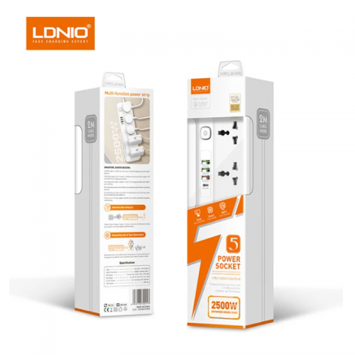LDNIO SC5415 5 Way Outlet Power Strips with USB Ports Universal Extension Board Electric Multi Power Socket